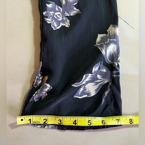 DASLU SAO PAOLO BLOUSE 100*% SILK black floral long sleeve LIGHTWEIGHT top Ss M - Picture 10 of 16